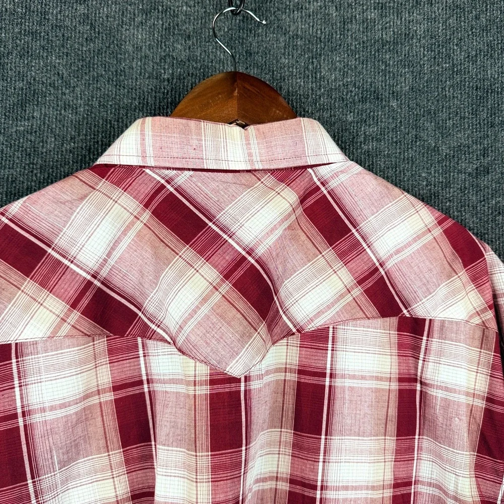 Rustler by Wrangler Western Pearl Snap Plaid Short Sleeve Shirt 3XL New